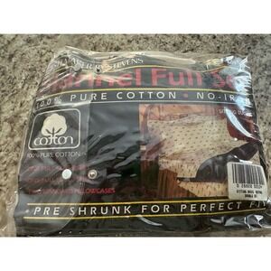 Vintage Tastemaker J.P. Stevens Duck Print Flannel Sheet Set Double New